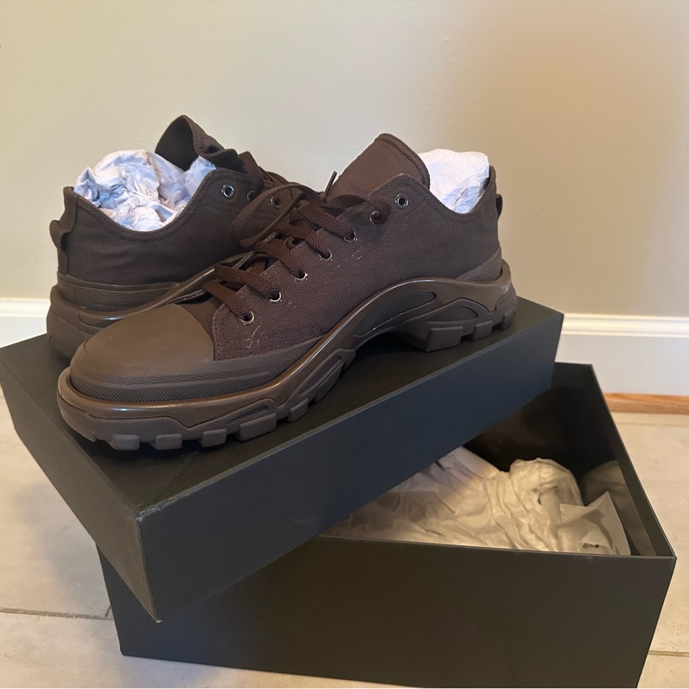 *LIMITED EDITION* Adidas X Raf Simon Detroit Runner Trainer in brown (Men’s 12)